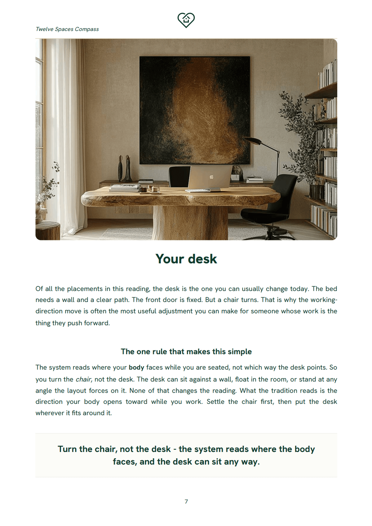 The desk chapter opener, with the command-desk diagram below.