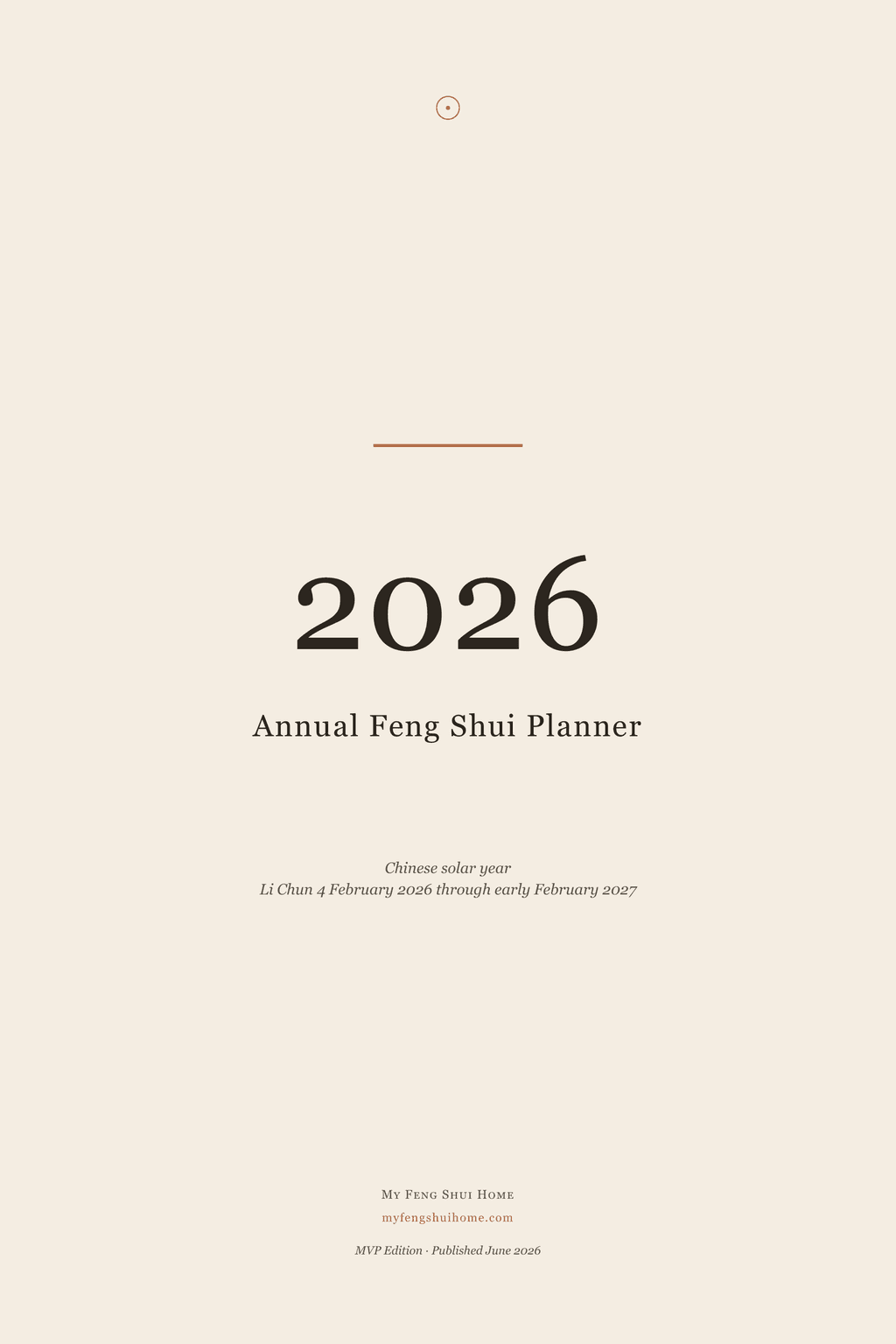 The 2026 Annual Feng Shui Planner, front cover.