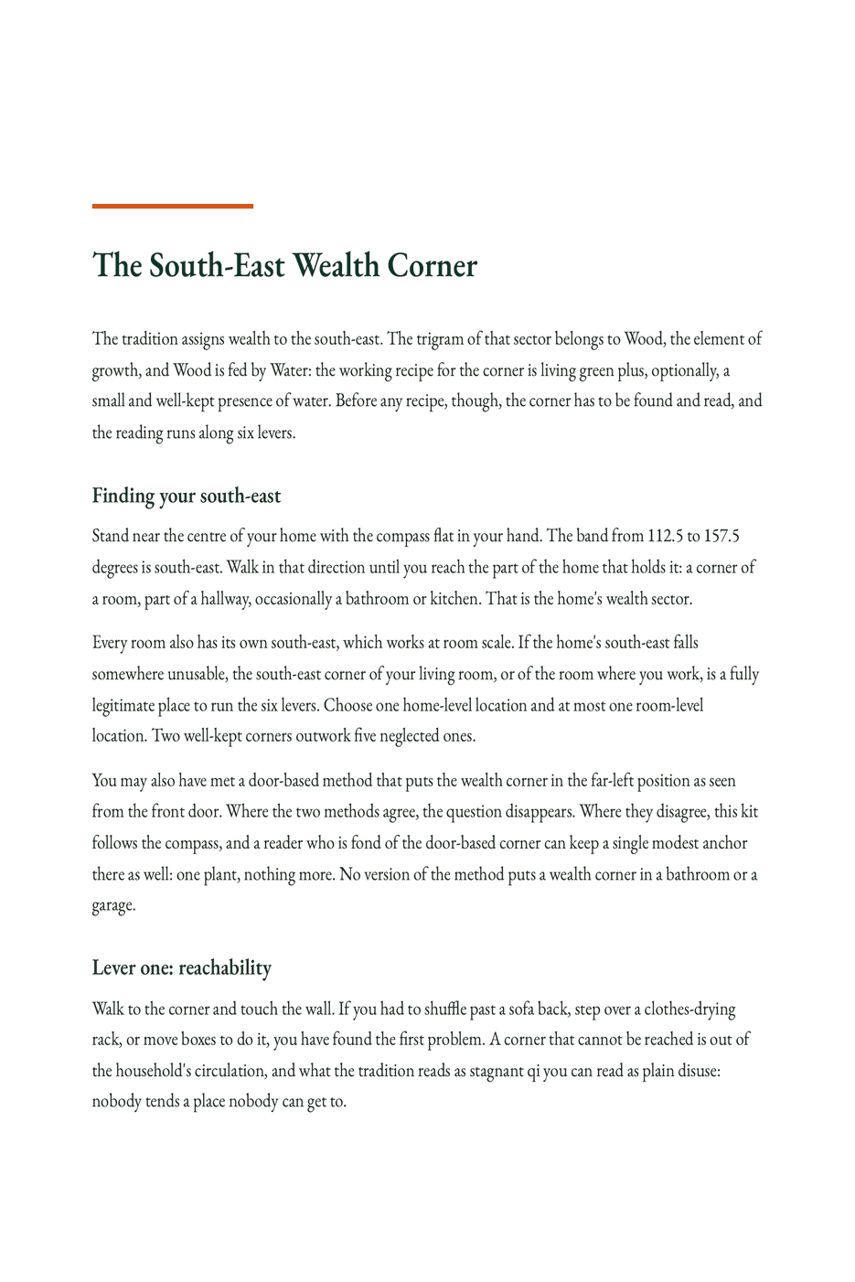 A page from inside The Business and Money Feng Shui Kit.
