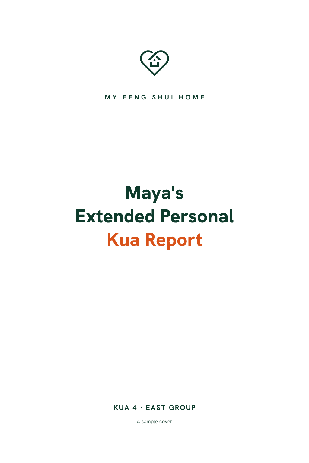 Extended Personal Kua Report, sample cover.